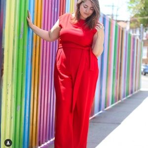 Red Sleeveless Jumpsuit